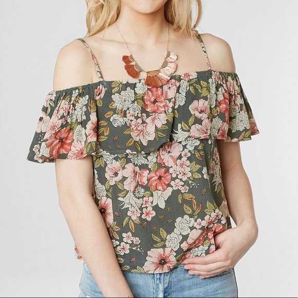 Billabong Tops - Billabong Cold Shoulder Floral Top